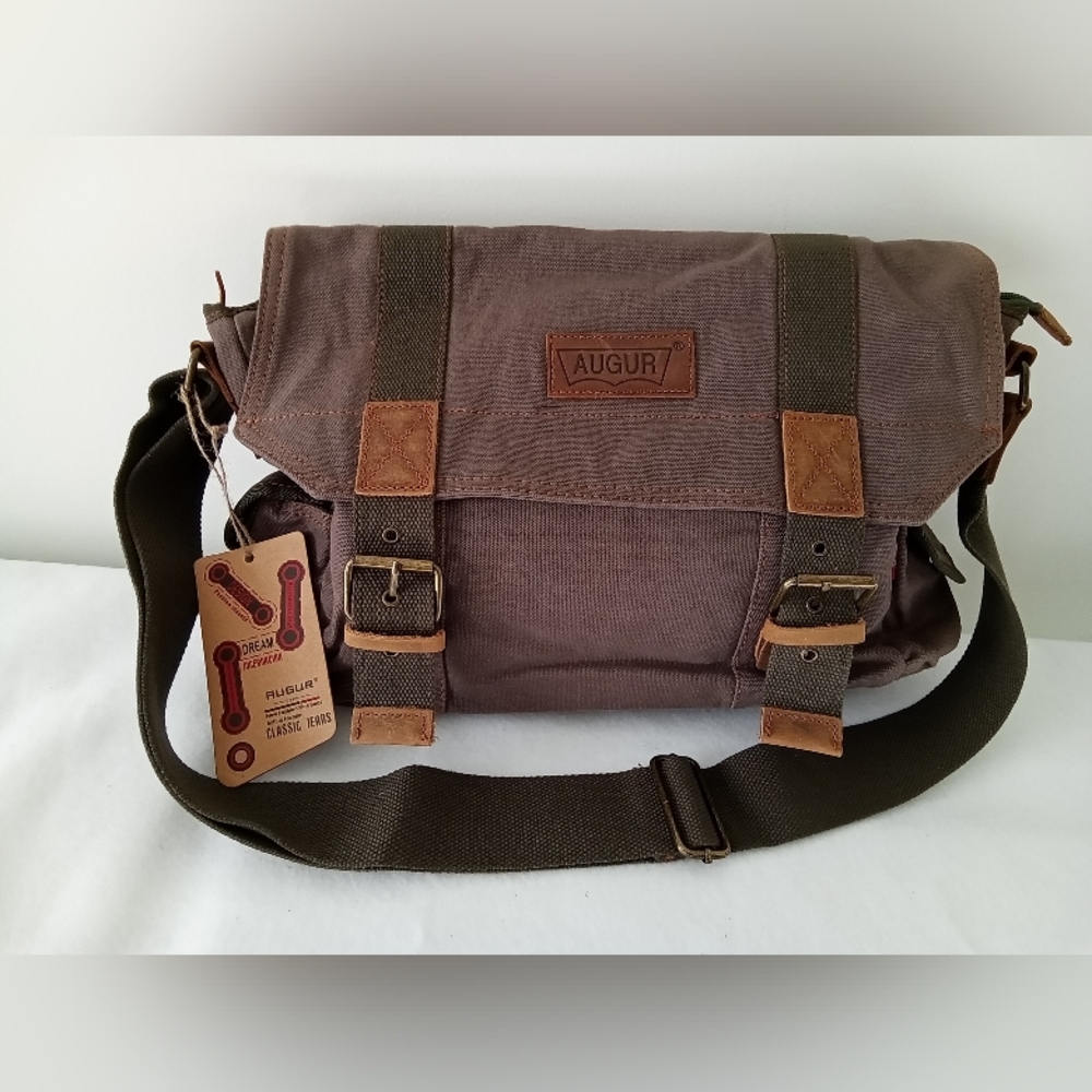 LEATHER CANVAS 🆕 16"×12" MESSENGER BAG